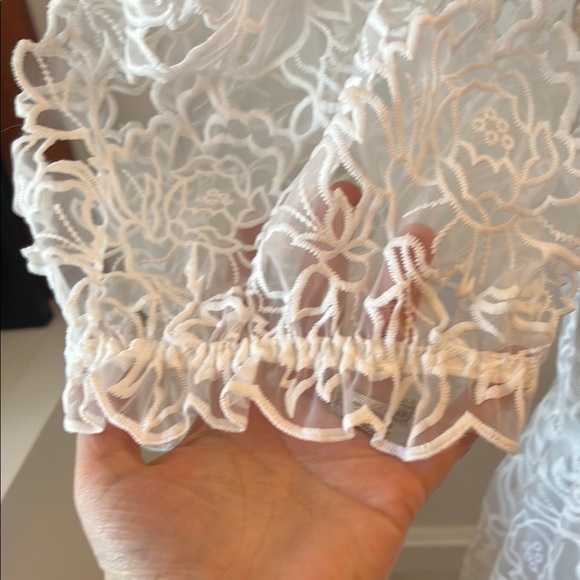 Loeffler Randall Addison Cream Puff-Sleeve Dress-Size 6 - Picture 3 of 8